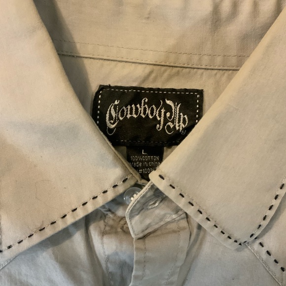 Cowboy Up men’s western pearl snap button down. Size L - Picture 3 of 7